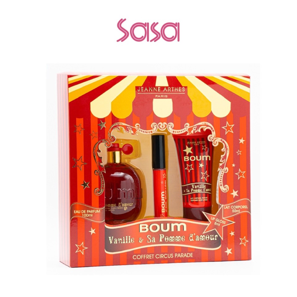 BOUM POMME D'AMOUR SET 3'S (EDP 100ML+BODY LOTION 50ML+LIP GLOSS 7ML)
