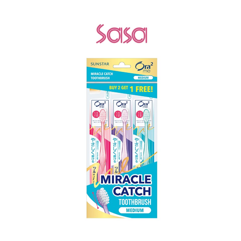 MIRACLE CATCH TOOTHBRUSH VALUE PACK MEDIUM 3'S